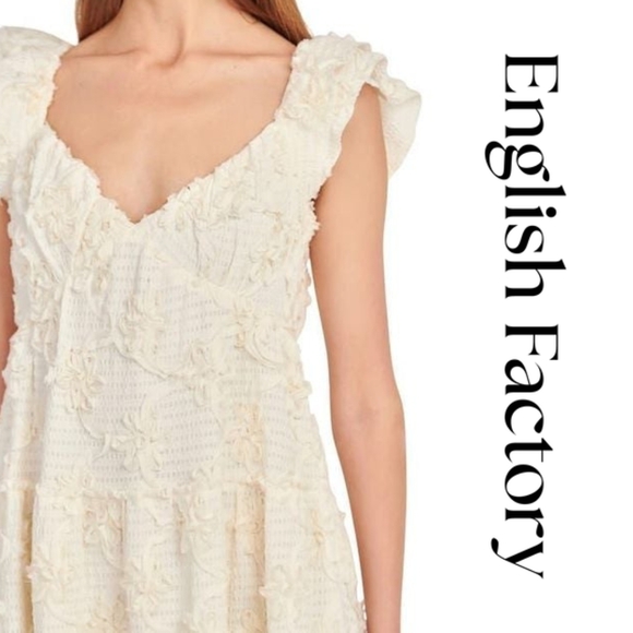 English Factory- Ribbon Embroidered Tiered Maxi Dress - Picture 6 of 6